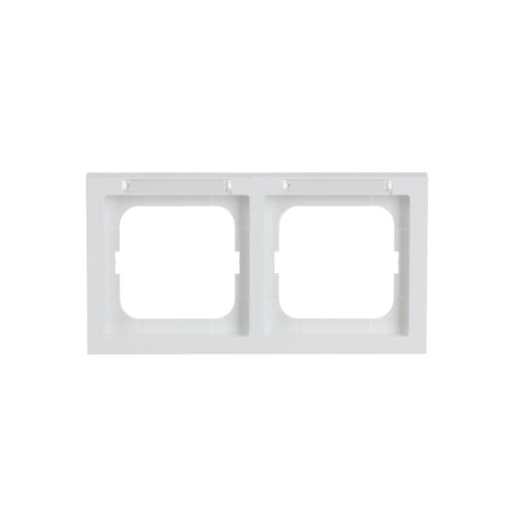 Cover frame with labelling field, horizontal with label space 2-gang studio white - future linear