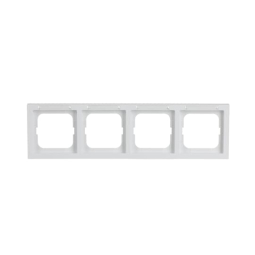 Cover frame with labelling field, horizontal with label space 4-gang studio white - future linear
