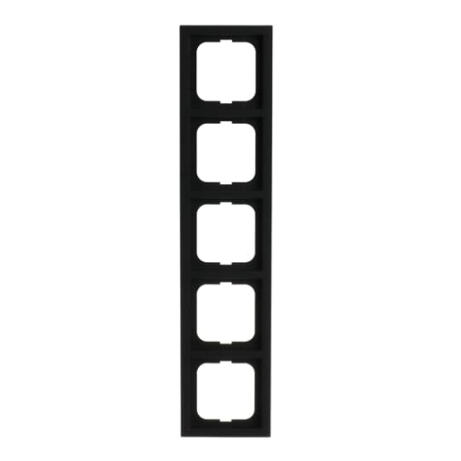 Cover frame 5-gang black matt - future linear - matt