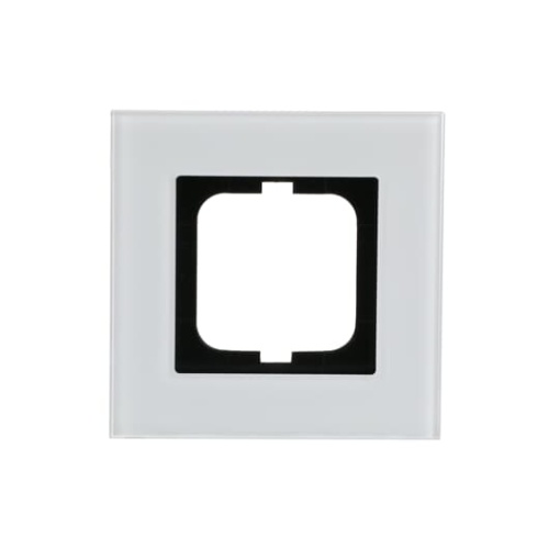 Cover frame 1-gang white glass - carat