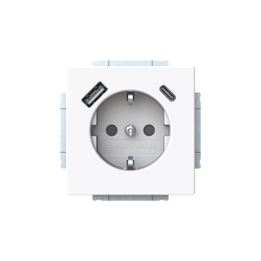 Socket insert Safety Shutter with USB AC studio white  - Platform 63