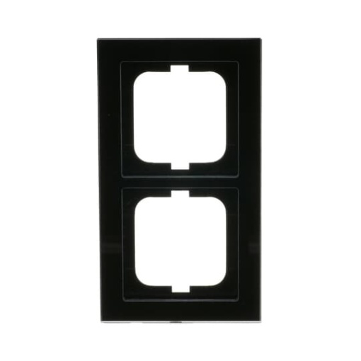 Cover frame 2-gang glass black - Busch-axcent pur