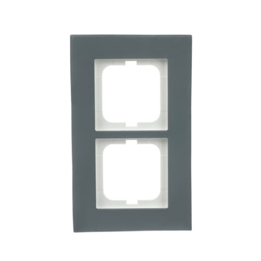Cover frame 2-gang porcelain anthracite - carat