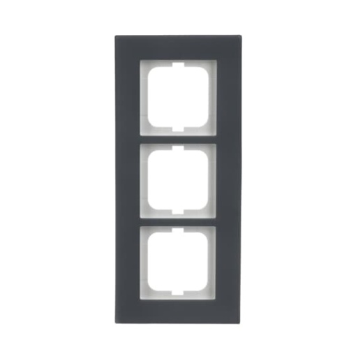 Cover frame 3-gang porcelain anthracite - carat