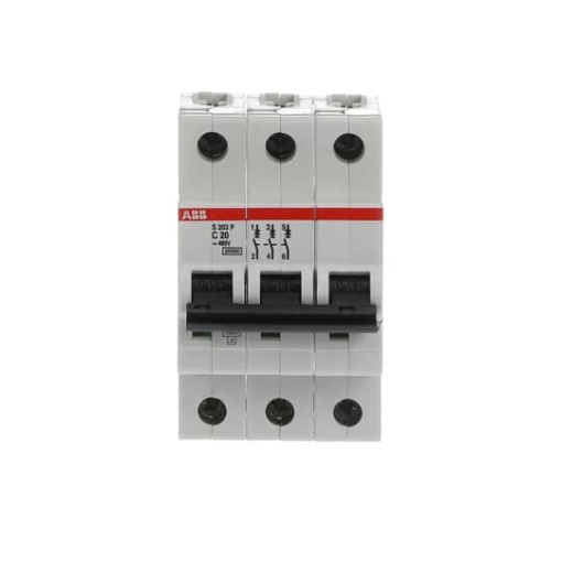 S203P-C20 Miniature Circuit Breaker - 3P - C - 20 A