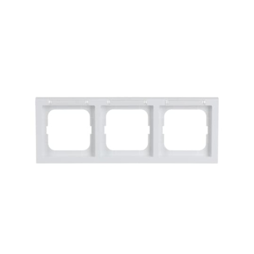 Cover frame with labelling field, horizontal with label space 3-gang studio white - future linear