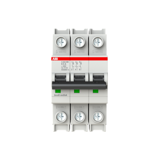 Miniature Circuit Breaker - S200MR - 3P - 5 A - K - 230 V AC 10 kA
