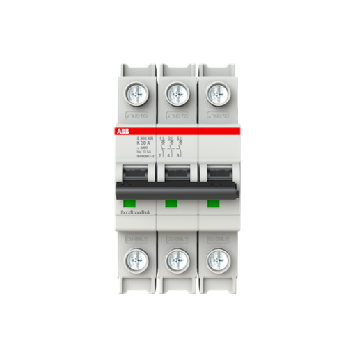 Miniature Circuit Breaker - S200MR - 3P - 30 A - K - 230 V AC 10 kA