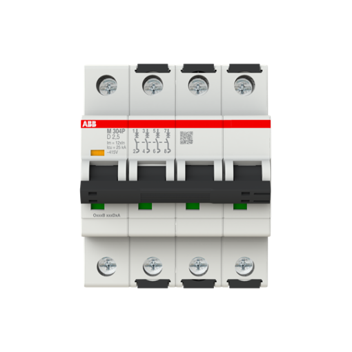 Miniature Circuit Breaker - M300P - 4P - 2.5 A - D Magnetic only