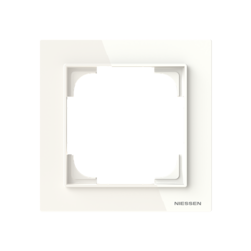 Frame 1-gang White Glass - Alba