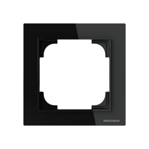 Frame 1-gang Black Glass - Alba