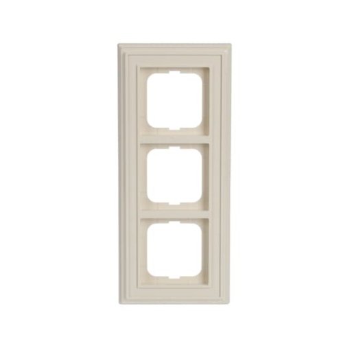 Cover frame 3-gang ivory white - Busch-Dynasty