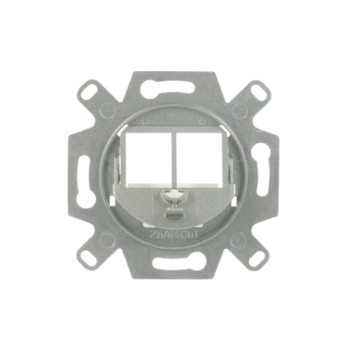 Flush Mounted Inserts Keystone Straight version 2gang silver