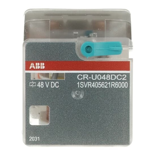 CR-U048DC2 Pluggable interface relay 2co, A1-A248VDC, 250V10A
