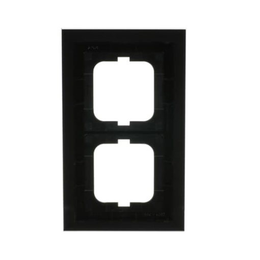 Cover frame 2-gang glass black - carat