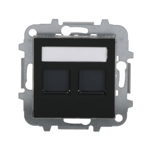 Cover plate Data connection 2 gang Black - Sky Niessen