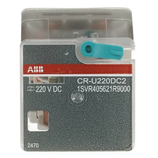 CR-U220DC2 Pluggable interface relay 2co, A1-A2220VDC, 250V10A