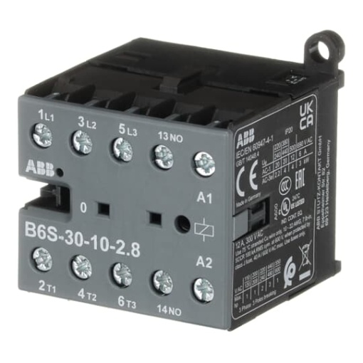 B6S-30-10-2.8-72 Mini Contactor 17 ... 32 V DC - 3 NO - 0 NC - Screw Terminals