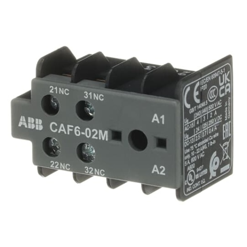 CAF6-02M Auxiliary Contact 0NO2NC screw terminal, front mounted