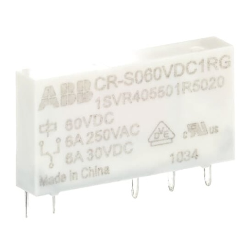 CR-S060VDC1RG Pluggable interface relay 1co, A1-A260VDC, Output6A250VAC