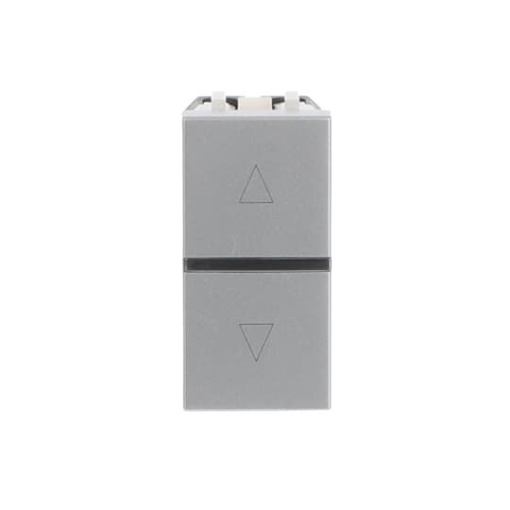 Blind control insertcover 1gang 1-pole push button 1 rocker Silver - Zenit