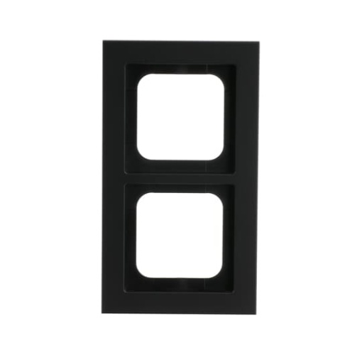 Cover frame 2-gang black matt - Busch-axcent pur