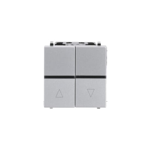 Blind control insertcover Rocker, 1-pole push button Off switch 1-pole 1P Silver - Zenit