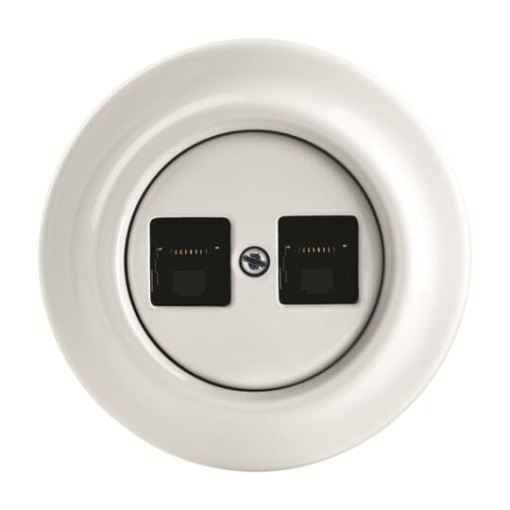 Data communication socket Modular Jack 2 gang studio white - Decento