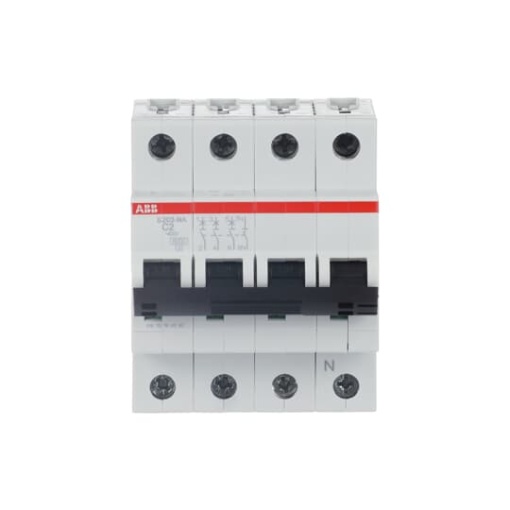 Miniature Circuit Breaker - S200 - 3PN - 2 A - C - AC 6 kA