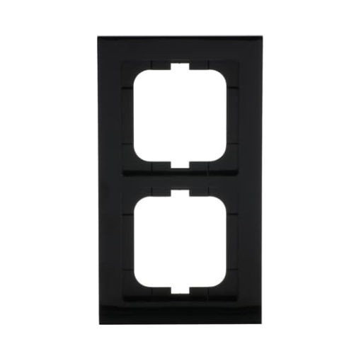 Cover frame 2-gang black - Busch-axcent