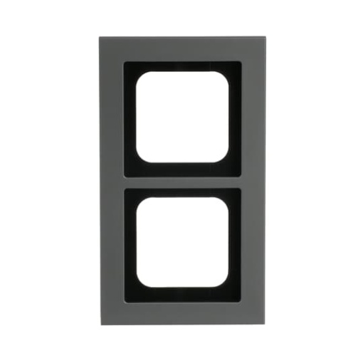 Cover frame 2-gang platinum - Busch-axcent pur