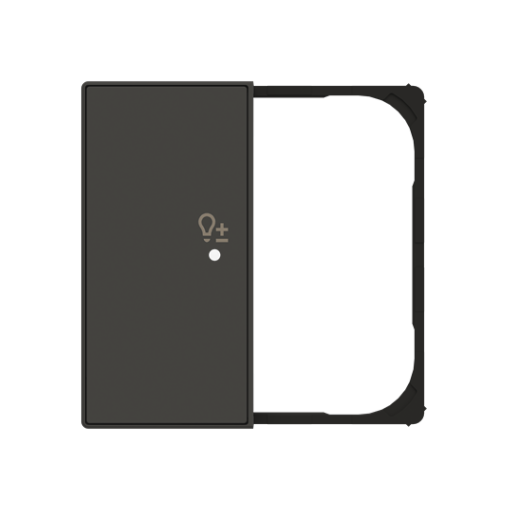 Cover plate Symbol "light" for Dimmer One-part button Black - Sky Niessen