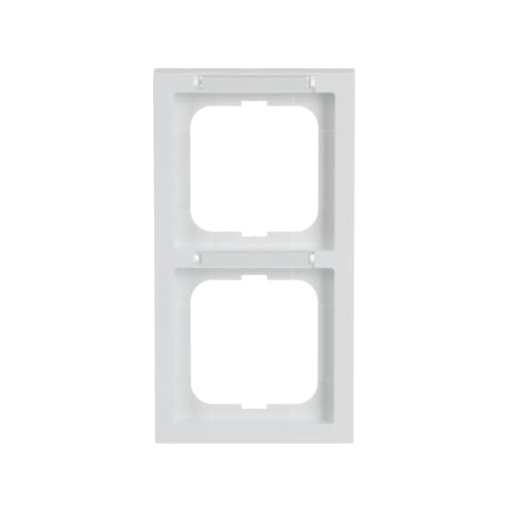 Cover frame with labelling field, vertical with label space 2-gang studio white - future linear