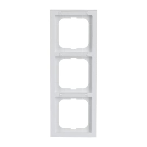 Cover frame with labelling field, vertical with label space 3-gang studio white - future linear