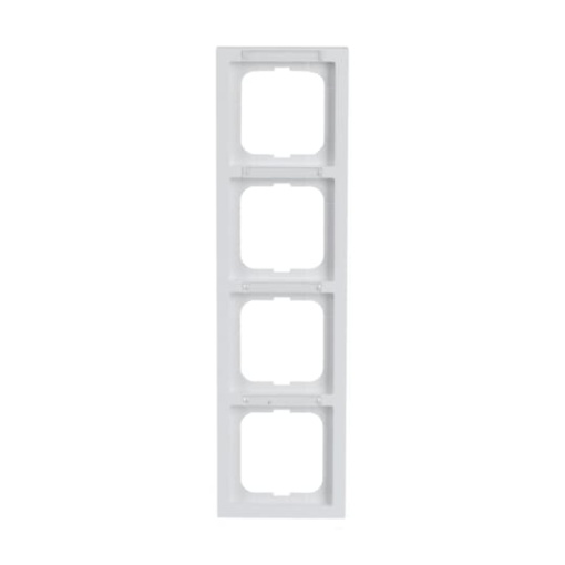 Cover frame with labelling field, vertical with label space 4-gang studio white - future linear