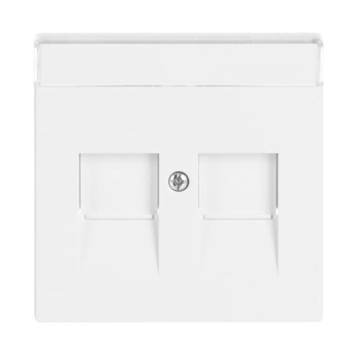 Cover plate with labelling field Modular Jack 2 gang studio white - Platform 63