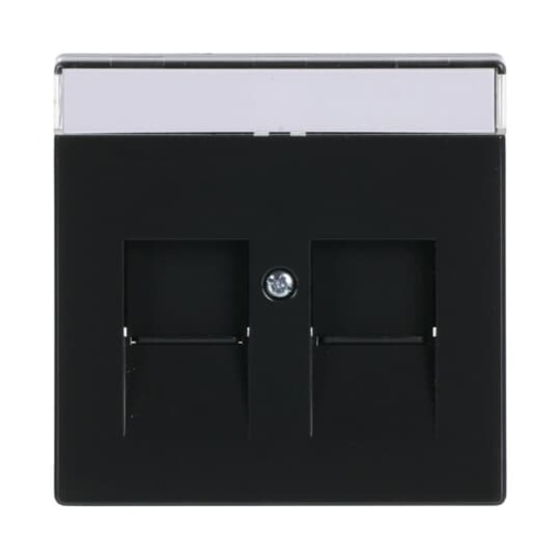 Cover plate with labelling field Modular Jack 2 gang anthracite - Platform 63
