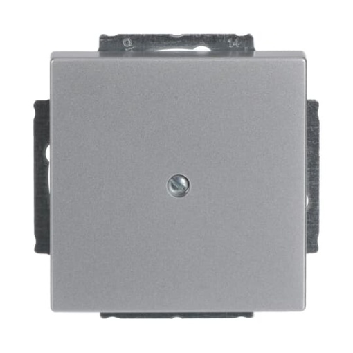 Cover plate Blind cap 1-gang with Mounting plate aluminium silver - Platform 63