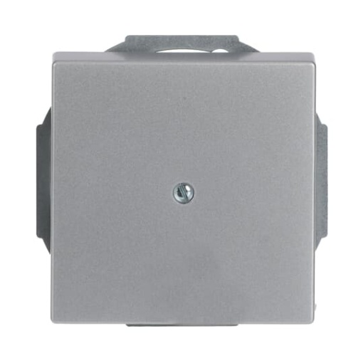 Cover plate Cable outlet 1-gang with Mounting plate aluminium silver - Platform 63