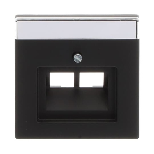 Cover plate with labelling field UAEIAE ISDN 2 gang black matt - Platform 63