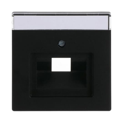 Cover plate with labelling field UAEIAE ISDN 1 gang black matt - Platform 63