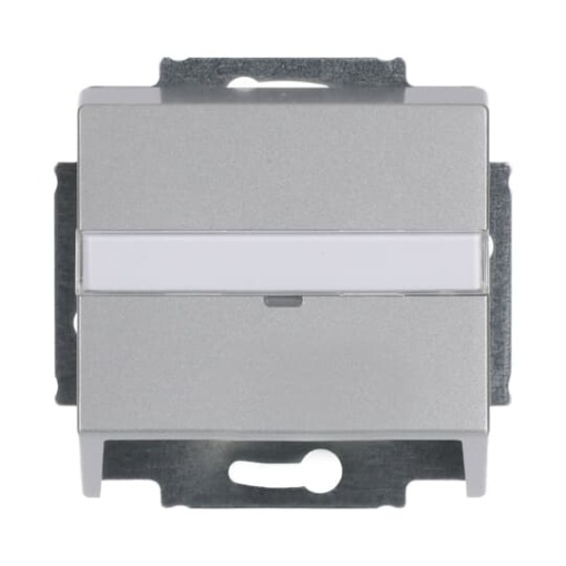 Cover plate with labelling field For data connection housing aluminium silver - Platform 63