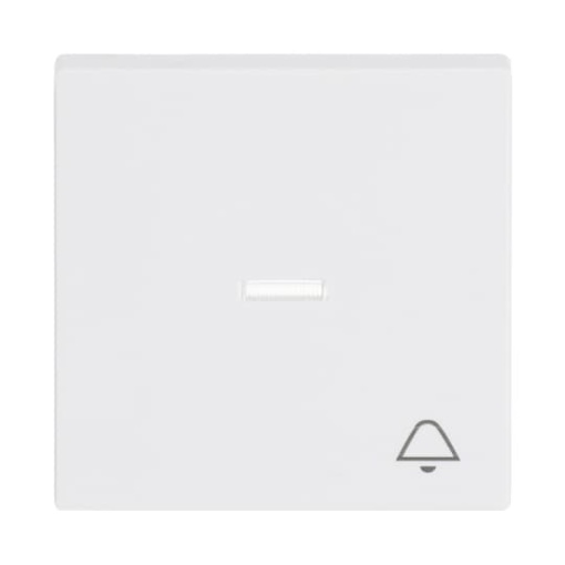 Rocker with legend Symbol "bell" with Small Transparent Calotte for Switchpush button, Single rocker studio white - Platform 63