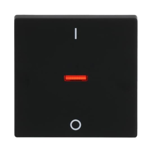 Rocker Characters 0 and 1 with Small Red Calotte for Switchpush button, Single rocker black matt - Platform 63