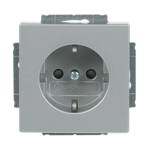 SCHUKO socket insert Safety Shutter aluminium silver - Platform 63