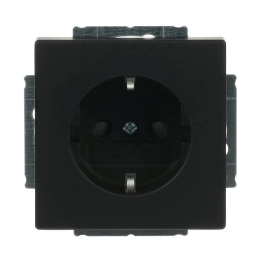 SCHUKO socket insert Safety Shutter with screw terminals black matt - Platform 63