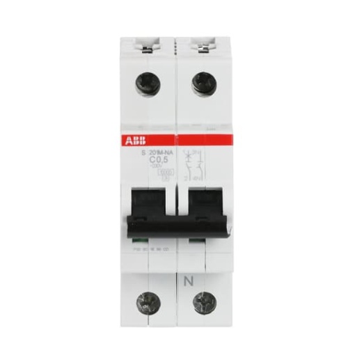 Miniature Circuit Breaker - S200M - 1PN - 0.5 A - C - AC 10 kA