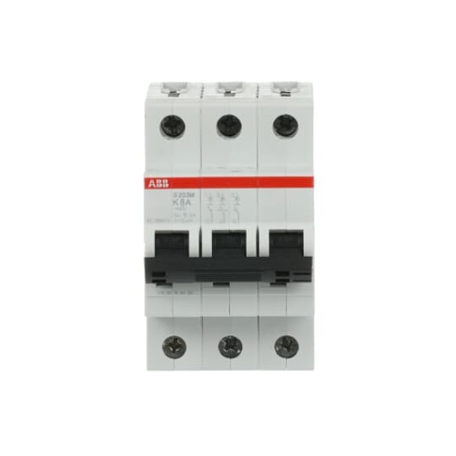 Miniature Circuit Breaker - S200M - 3P - 8 A - K - AC 10 kA