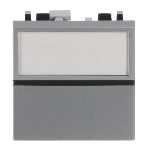 Insertcover Without imprint Push button, Single push button 1P 1NO 0NC 1CO Silver - Zenit