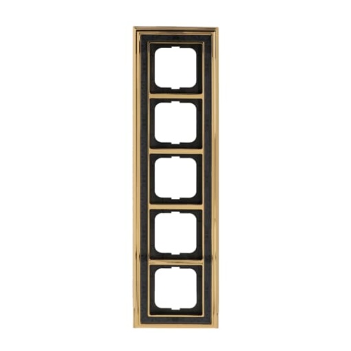 Cover frame 5-gang polished brass decor anthracite - Busch-Dynasty